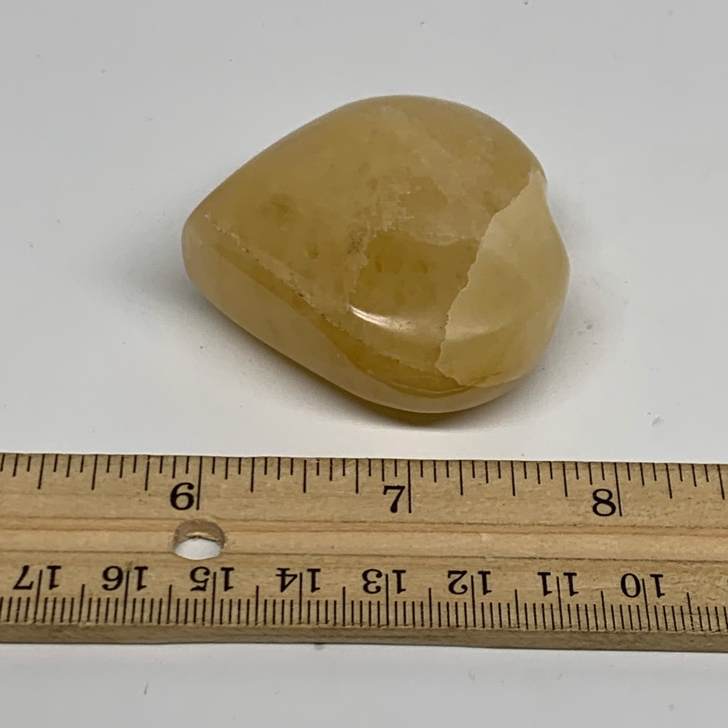 81g, 1.9"x2"x0.9" Natural Yellow Aventurine Heart Crystal Stone, B35069