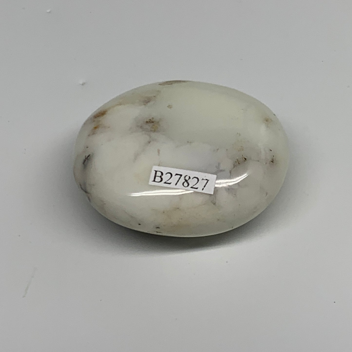 84.4g, 2.1"x1.9"x1", Dendrite Opal Palm-Stone Reiki Energy Crystal, B27827