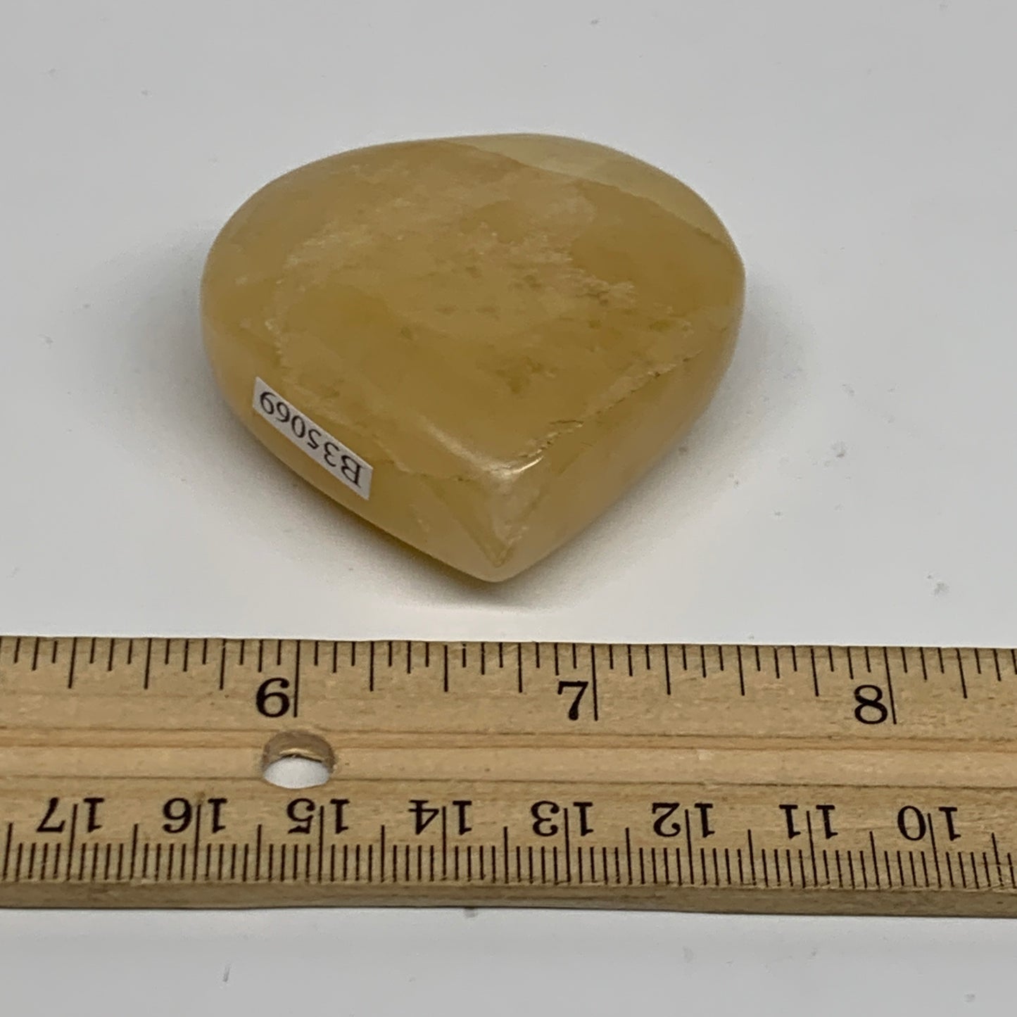 81g, 1.9"x2"x0.9" Natural Yellow Aventurine Heart Crystal Stone, B35069