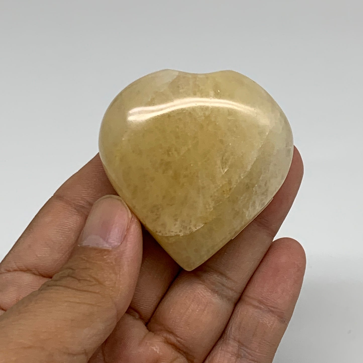 77.7g, 2"x1.9"x0.8" Natural Yellow Aventurine Heart Crystal Stone, B35070