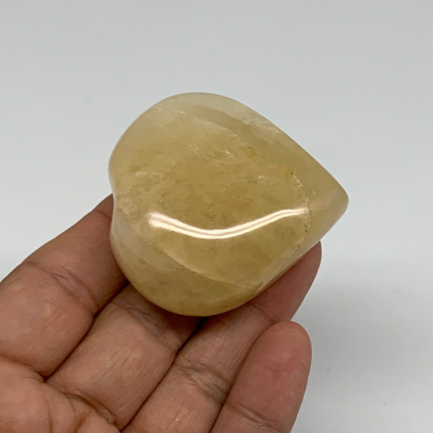 77.7g, 2"x1.9"x0.8" Natural Yellow Aventurine Heart Crystal Stone, B35070