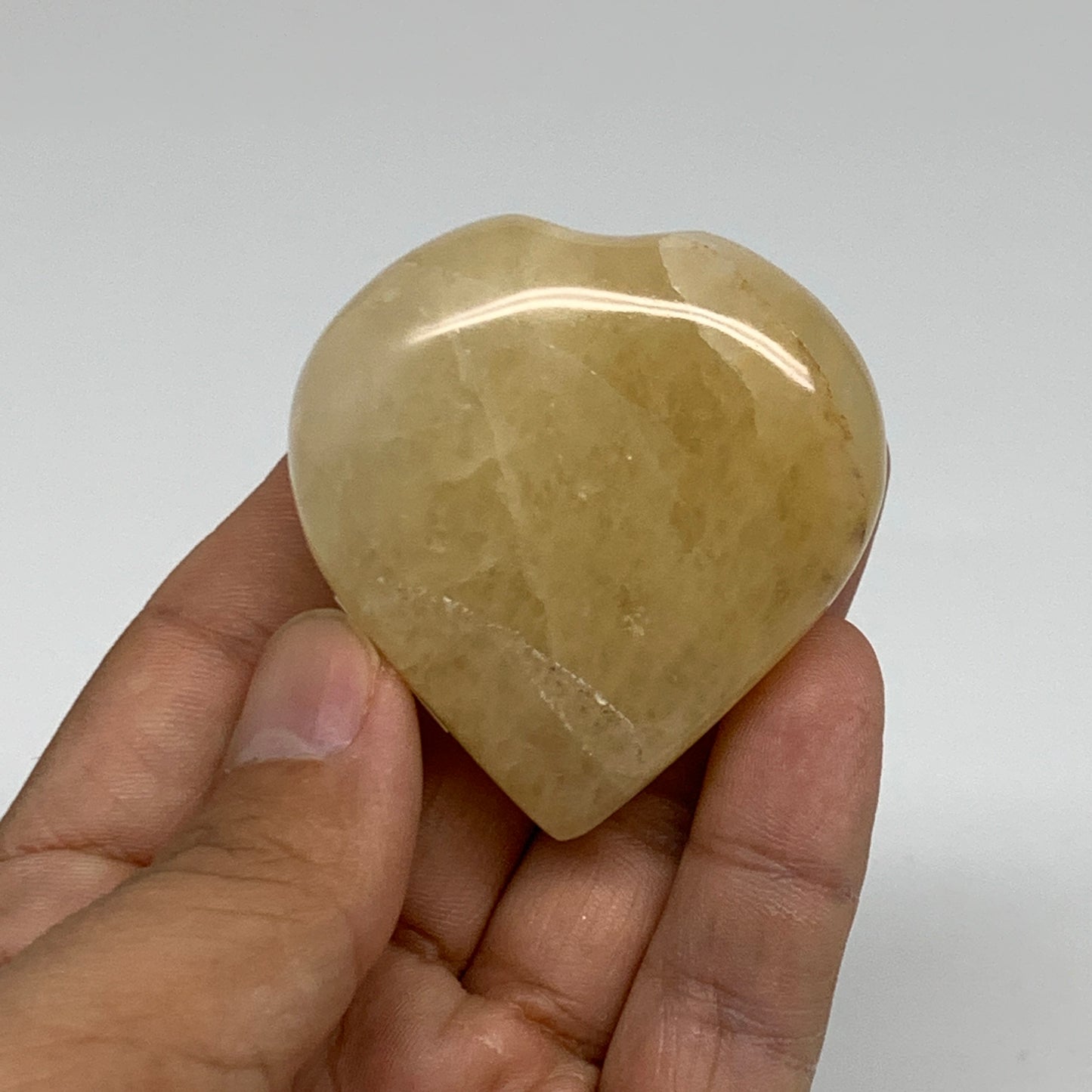 77.7g, 2"x1.9"x0.8" Natural Yellow Aventurine Heart Crystal Stone, B35070