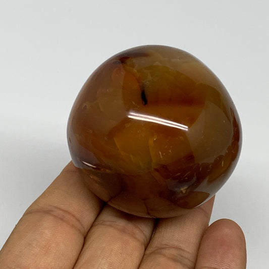 169.9g, 2"x2"x1.8", Red Carnelian Palm-Stone Gem Crystal Polished, B28609