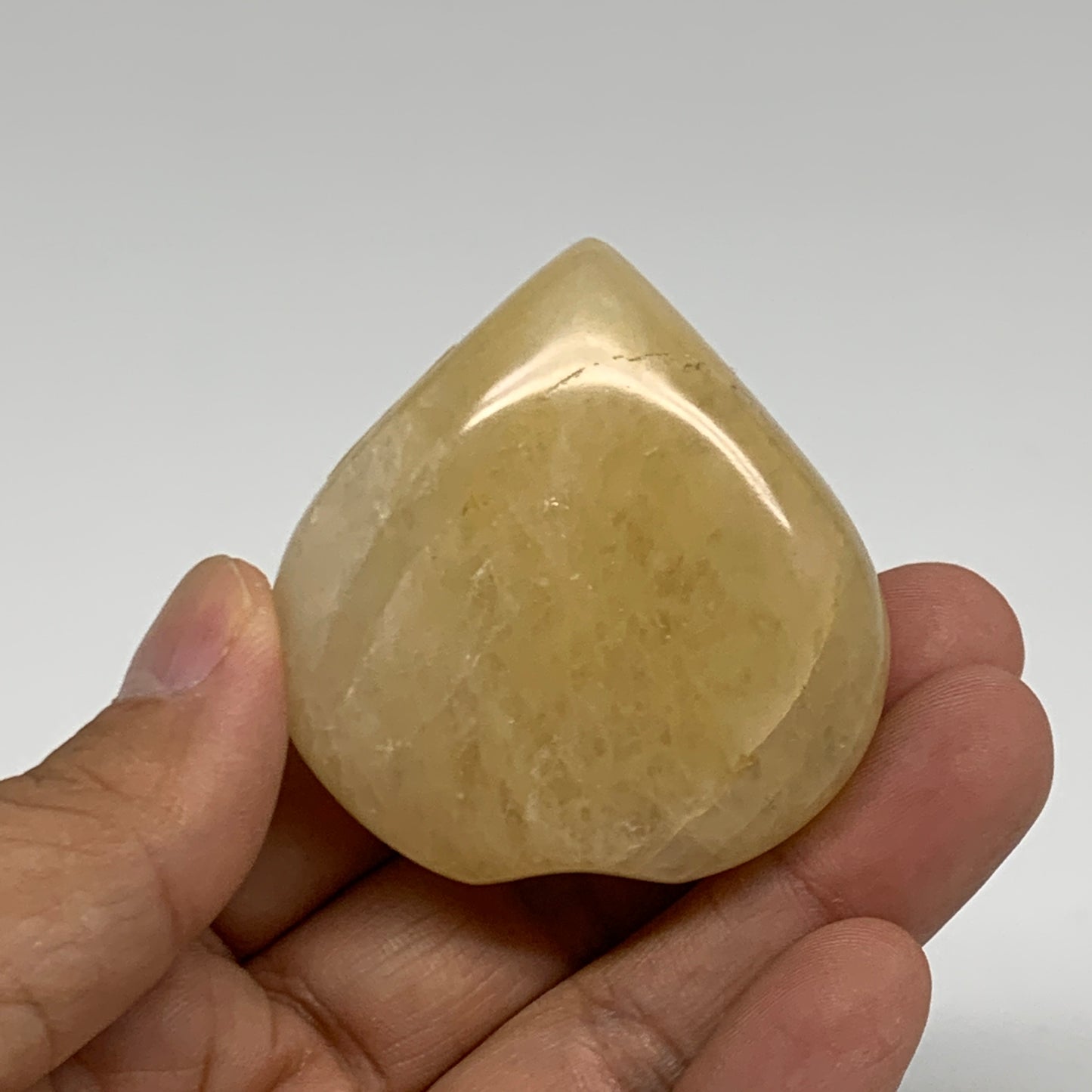 77.7g, 2"x1.9"x0.8" Natural Yellow Aventurine Heart Crystal Stone, B35070