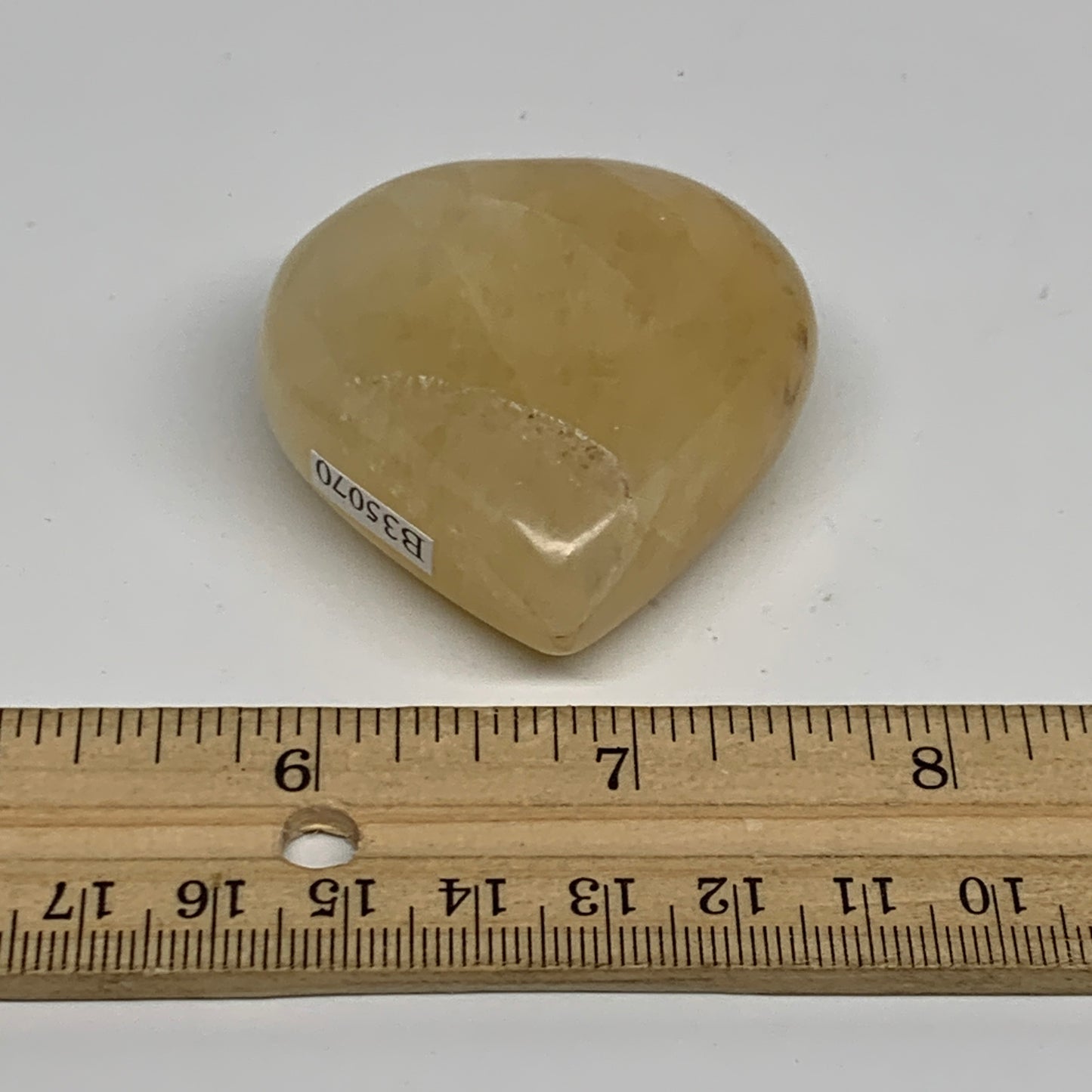 77.7g, 2"x1.9"x0.8" Natural Yellow Aventurine Heart Crystal Stone, B35070