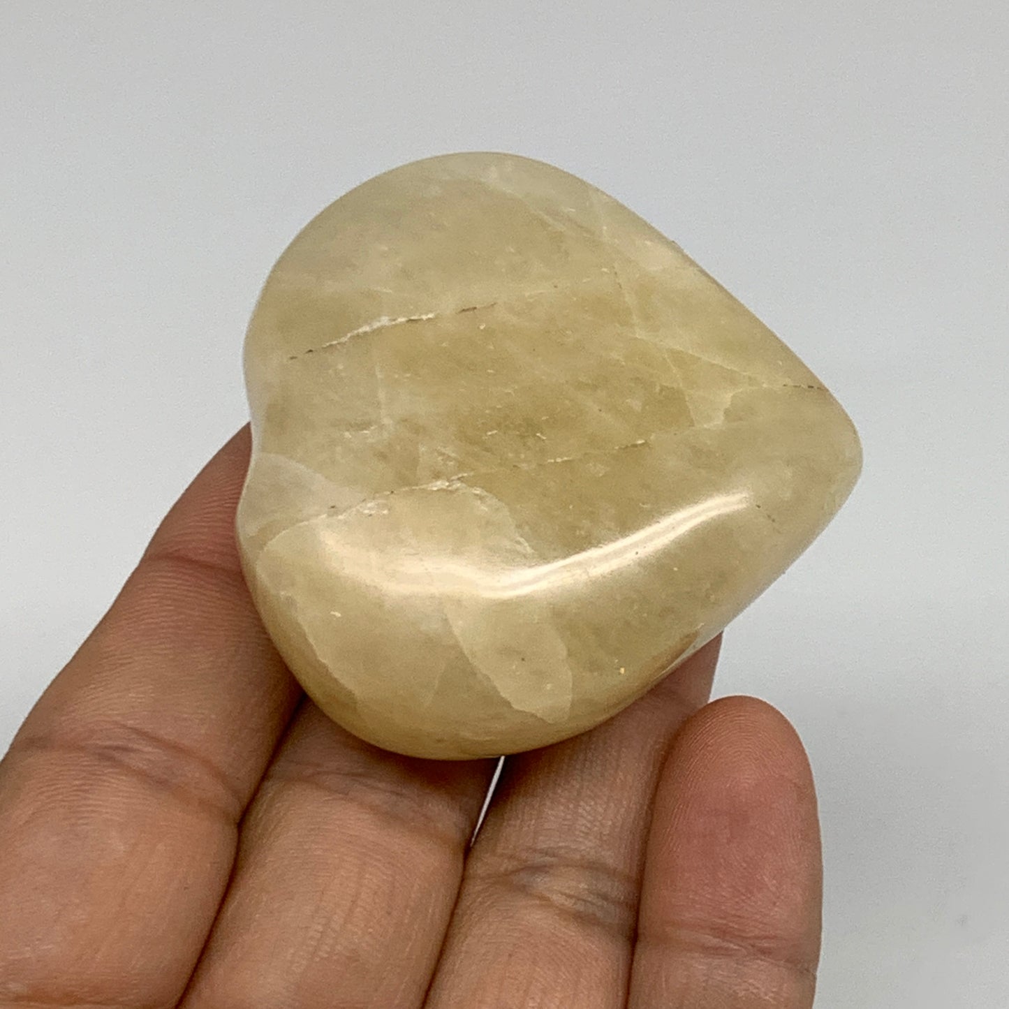 90.9g, 2"x2"x0.9" Natural Yellow Aventurine Heart Crystal Stone, B35071