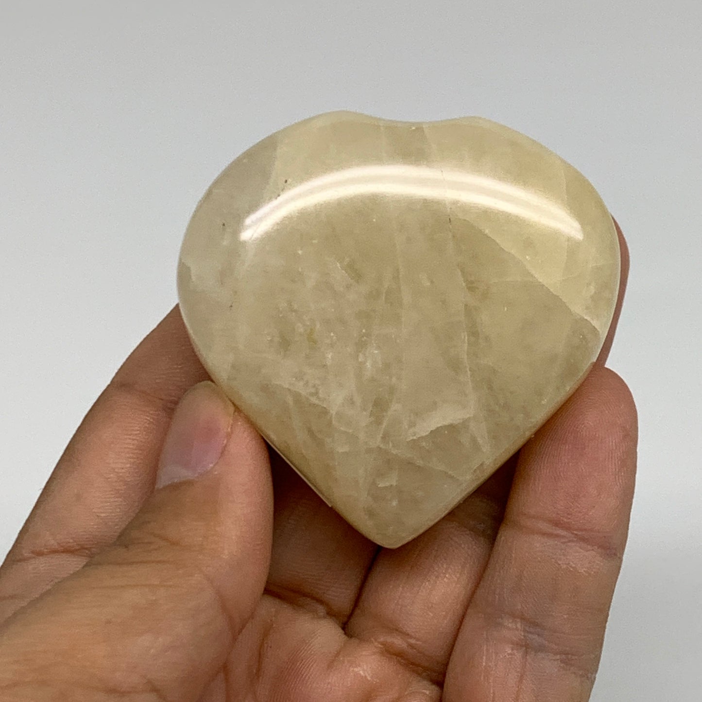 90.9g, 2"x2"x0.9" Natural Yellow Aventurine Heart Crystal Stone, B35071