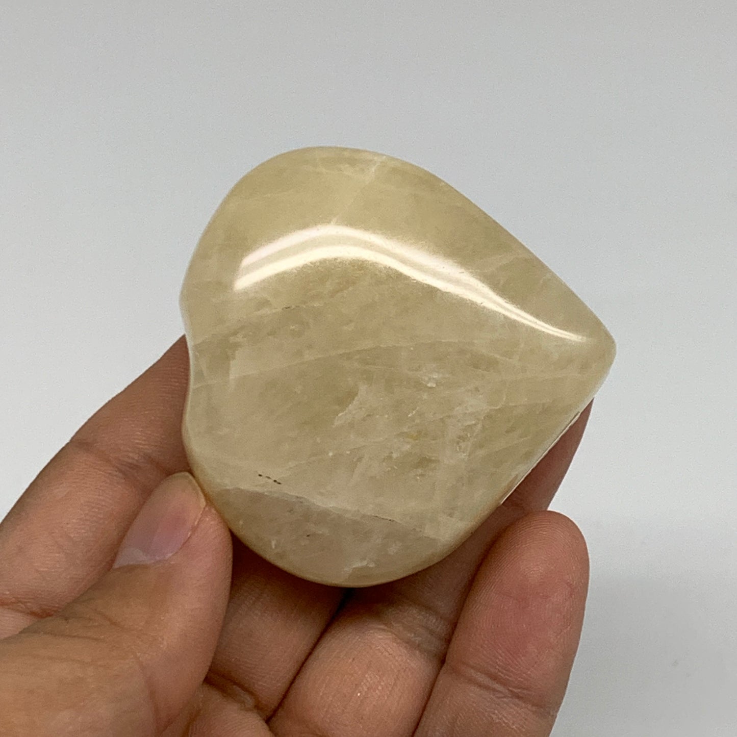 90.9g, 2"x2"x0.9" Natural Yellow Aventurine Heart Crystal Stone, B35071