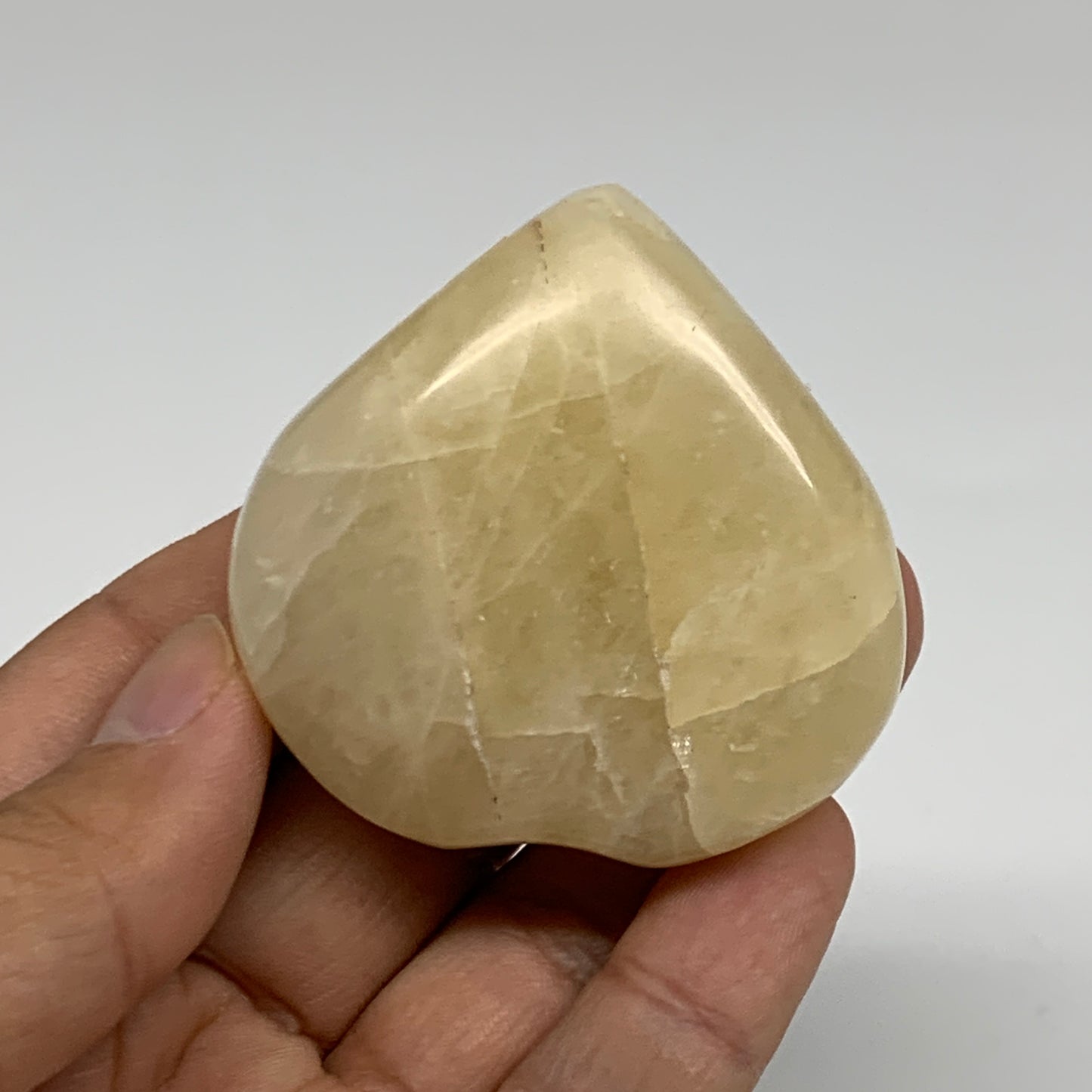 90.9g, 2"x2"x0.9" Natural Yellow Aventurine Heart Crystal Stone, B35071