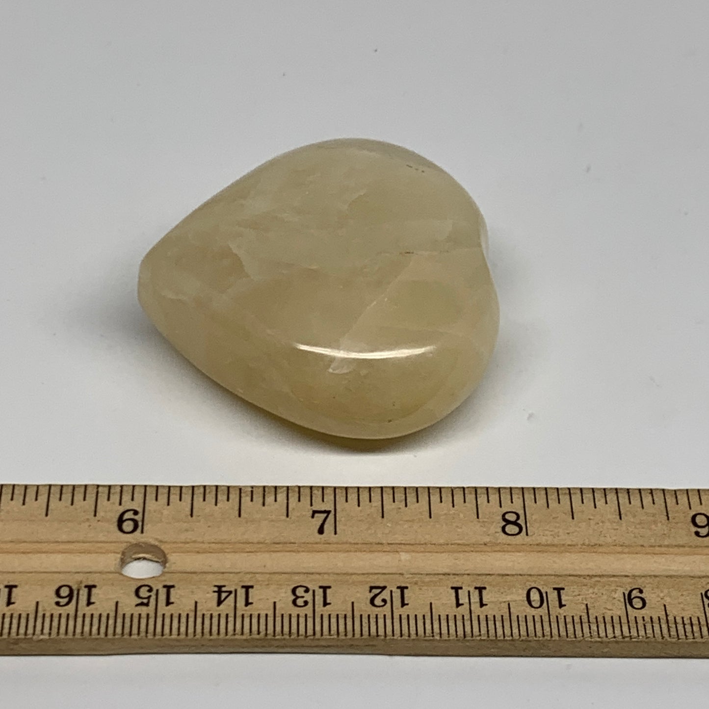 90.9g, 2"x2"x0.9" Natural Yellow Aventurine Heart Crystal Stone, B35071