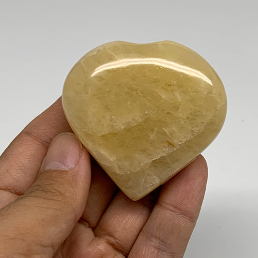 92.9g, 2.1"x2.1"x0.8" Natural Yellow Aventurine Heart Crystal Stone, B35072