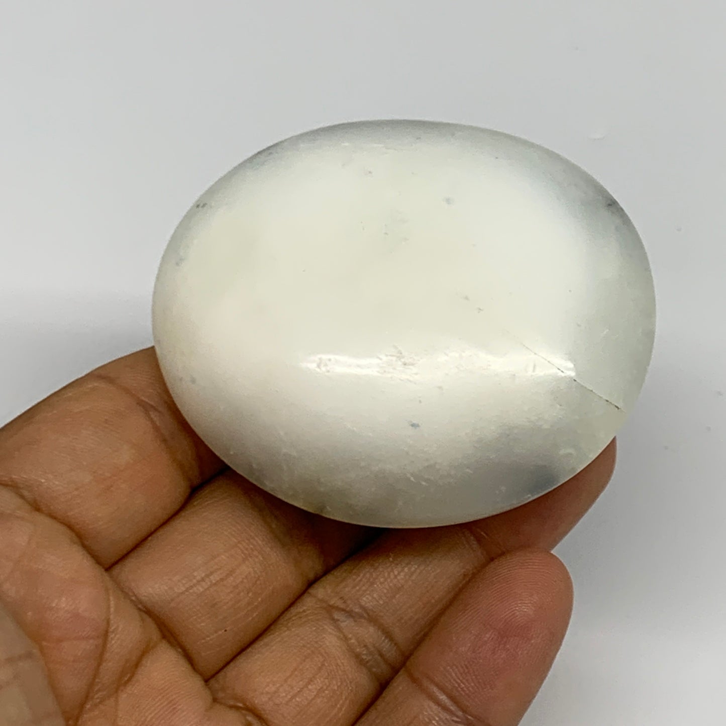 91.6g, 2.3"x2"x1", Dendrite Opal Palm-Stone Reiki Energy Crystal, B27830