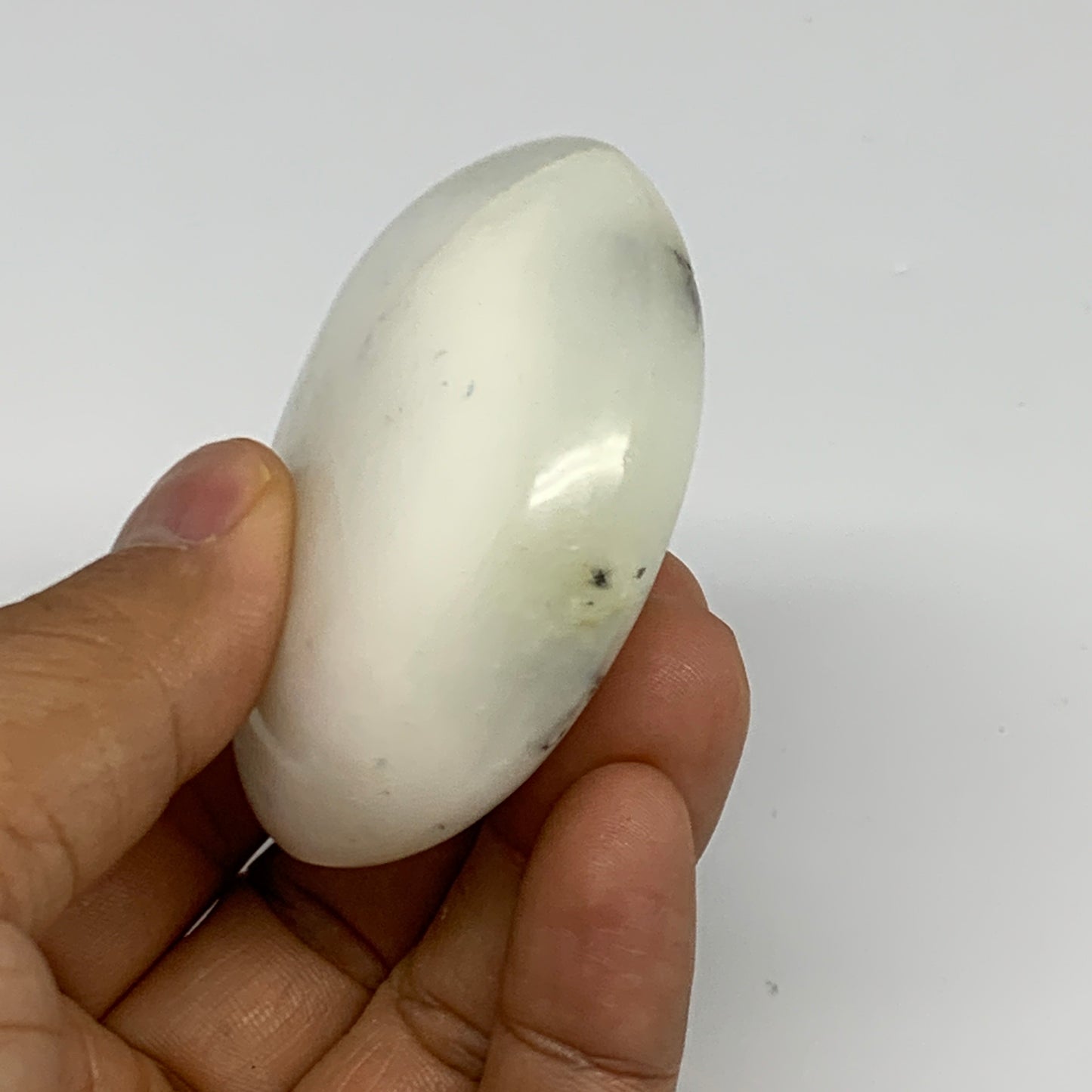 91.6g, 2.3"x2"x1", Dendrite Opal Palm-Stone Reiki Energy Crystal, B27830