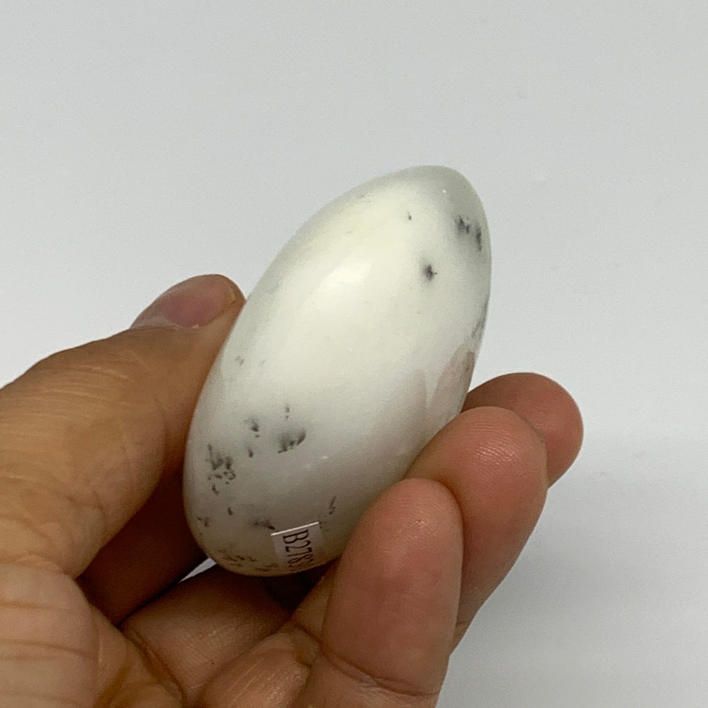 91.6g, 2.3"x2"x1", Dendrite Opal Palm-Stone Reiki Energy Crystal, B27830