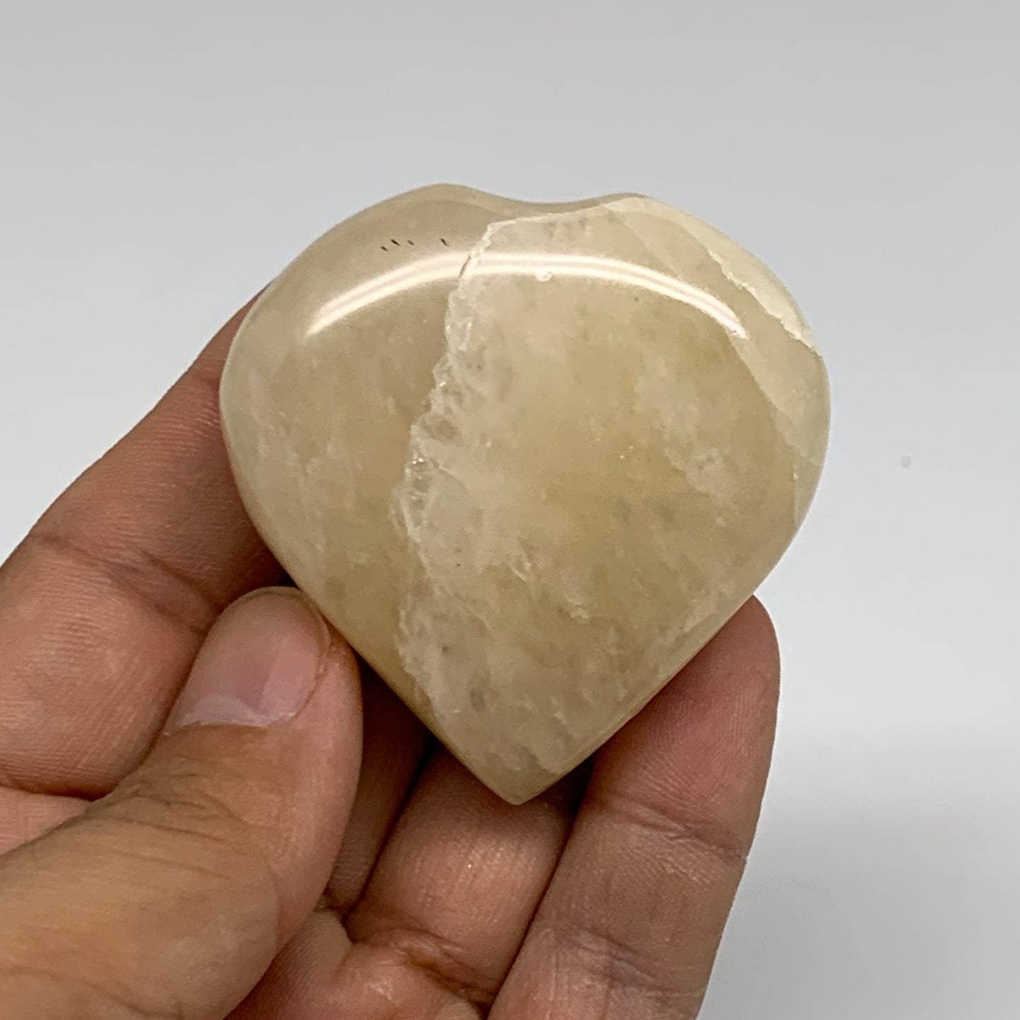 77.8g, 2"x2"x0.8" Natural Yellow Aventurine Heart Crystal Stone, B35073