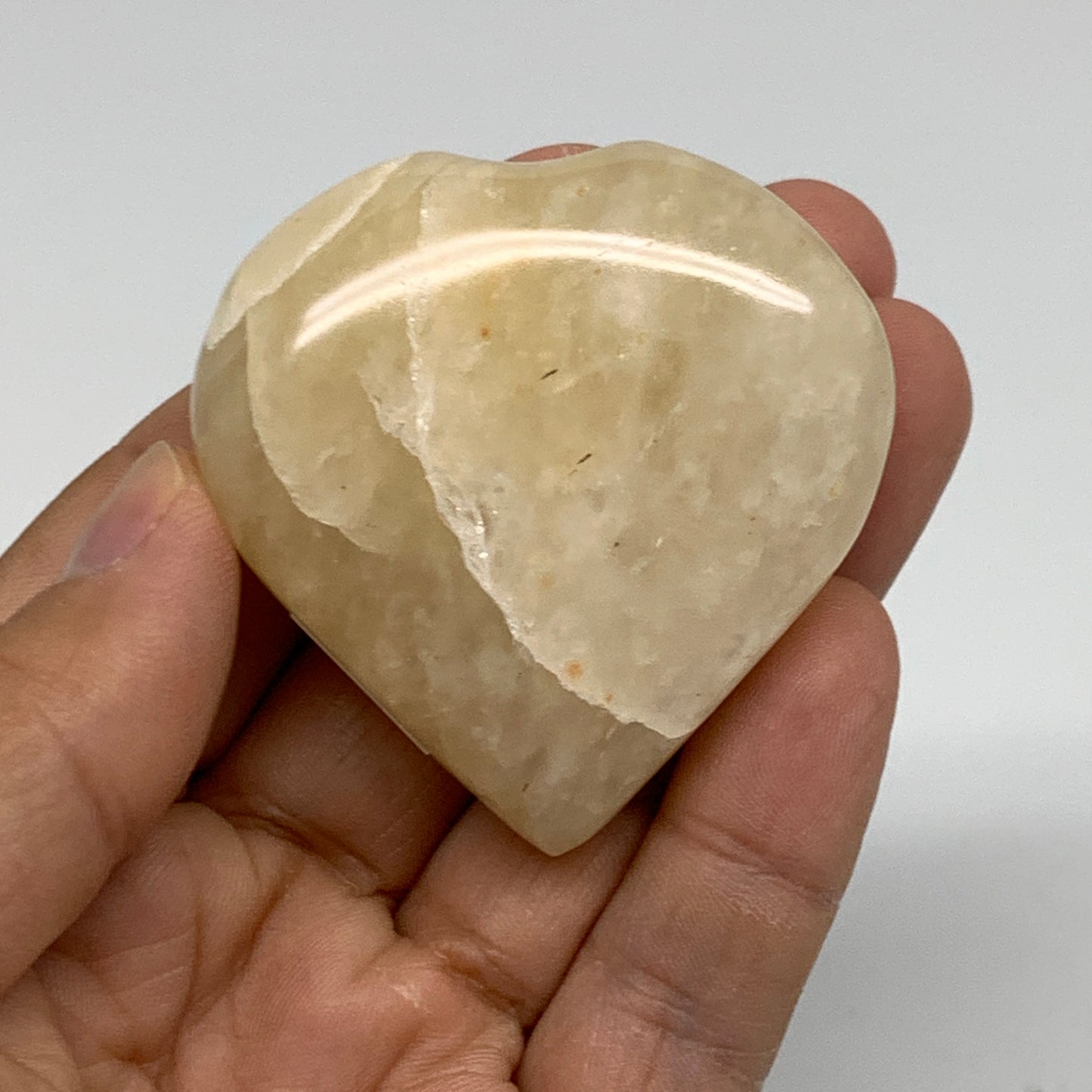 77.8g, 2"x2"x0.8" Natural Yellow Aventurine Heart Crystal Stone, B35073