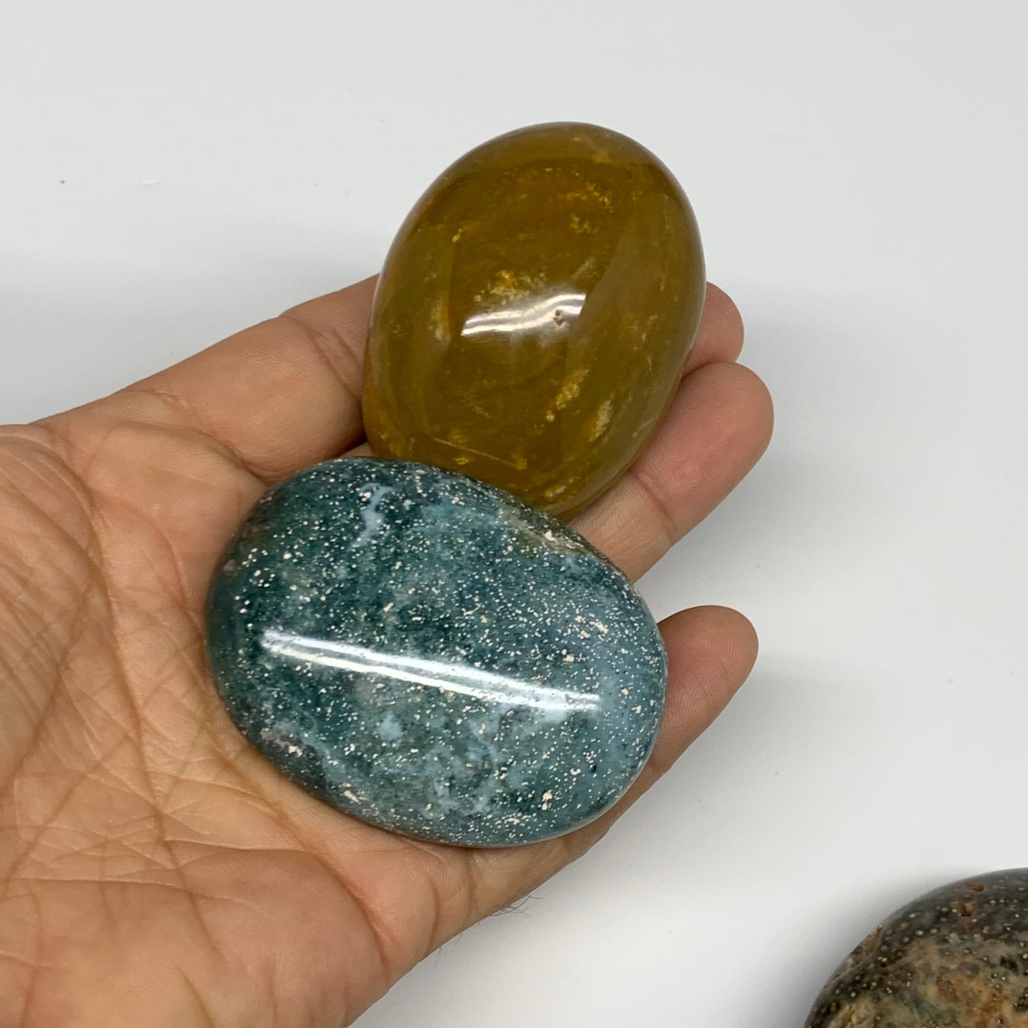 2.2 lbs (1025 Grams), 1.9"-2.4", 13pcs, Ocean Jasper Palm-Stone, B30833