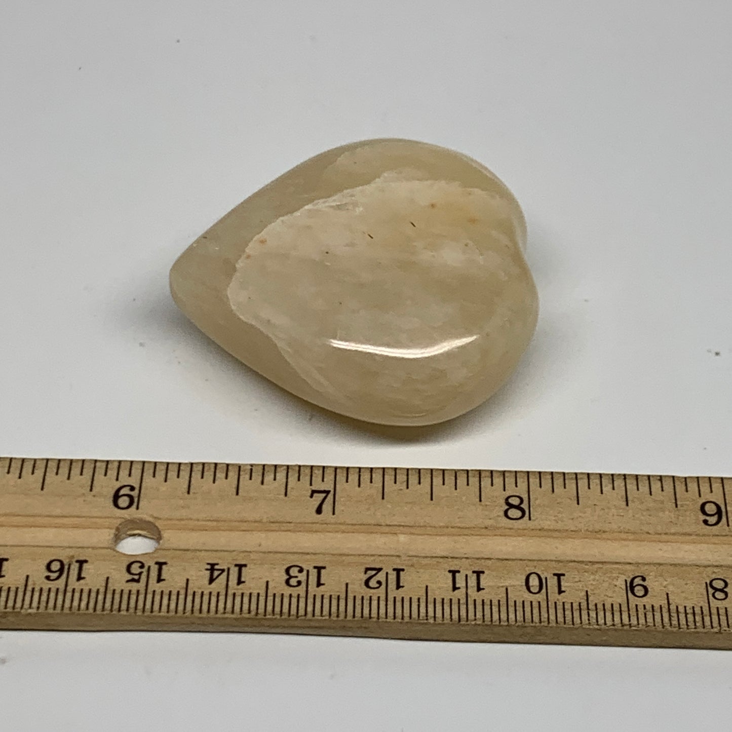 77.8g, 2"x2"x0.8" Natural Yellow Aventurine Heart Crystal Stone, B35073