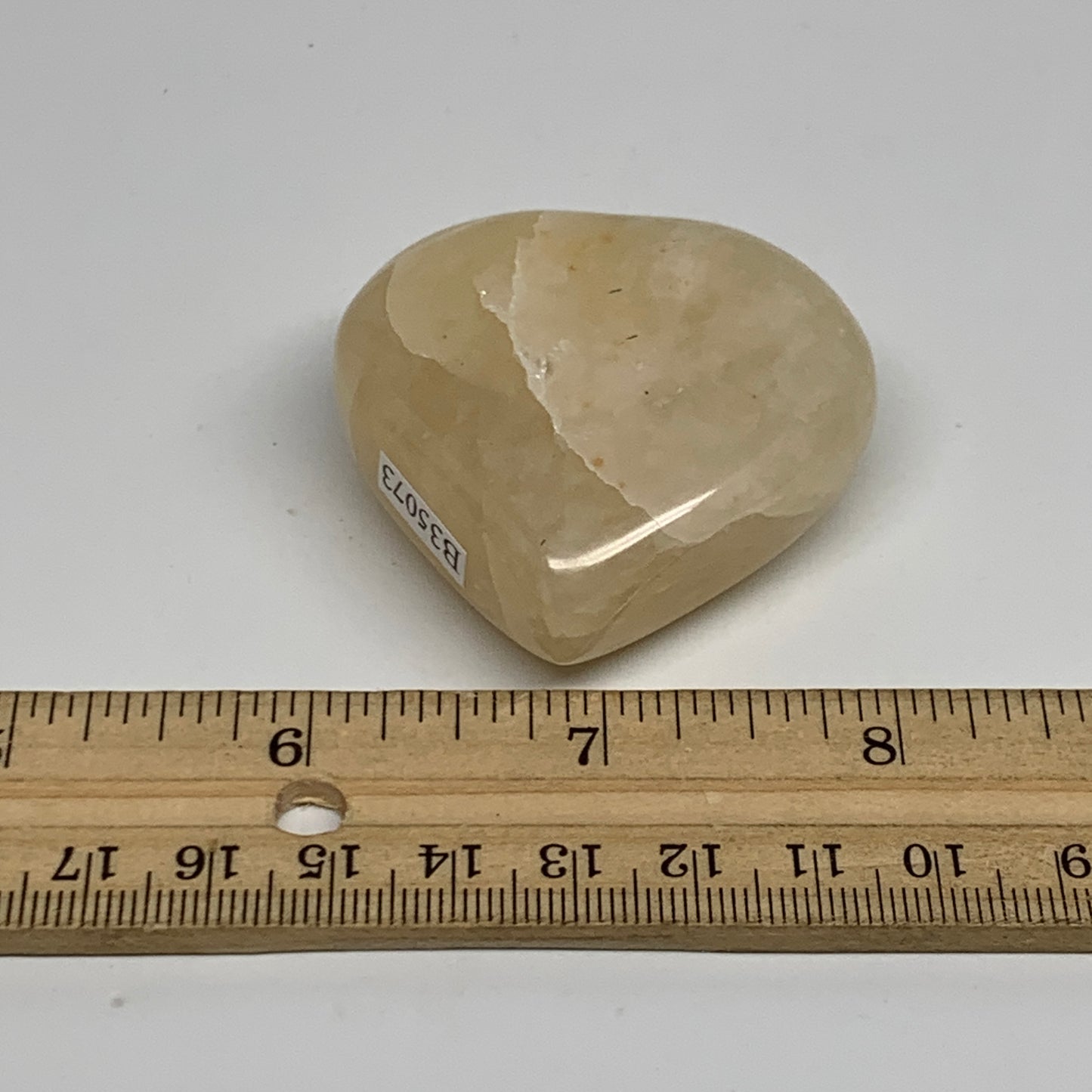 77.8g, 2"x2"x0.8" Natural Yellow Aventurine Heart Crystal Stone, B35073