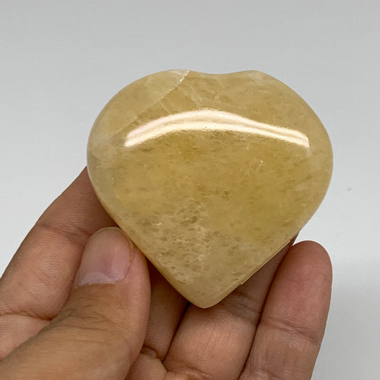 90g,2"x2.1"x0.9" Natural Yellow Aventurine Heart Crystal Stone, B35075