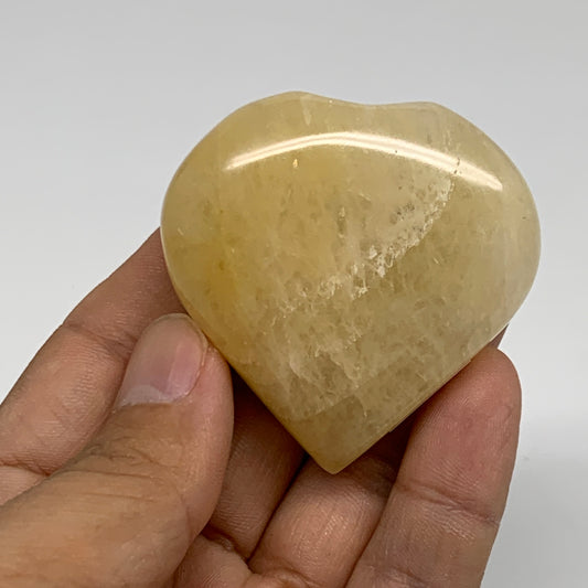 74.9g,2"x2"x0.8" Natural Yellow Aventurine Heart Crystal Stone, B35076