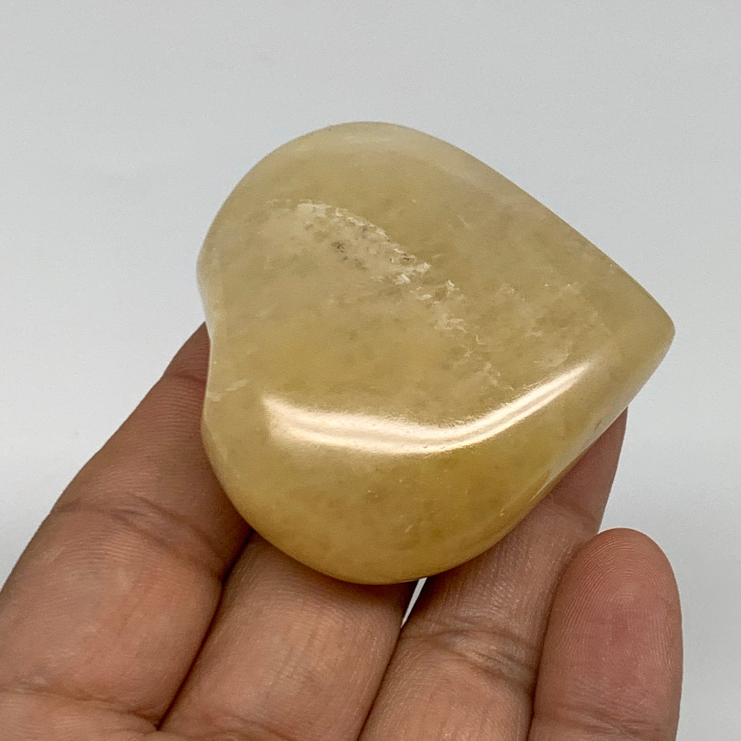 74.9g,2"x2"x0.8" Natural Yellow Aventurine Heart Crystal Stone, B35076