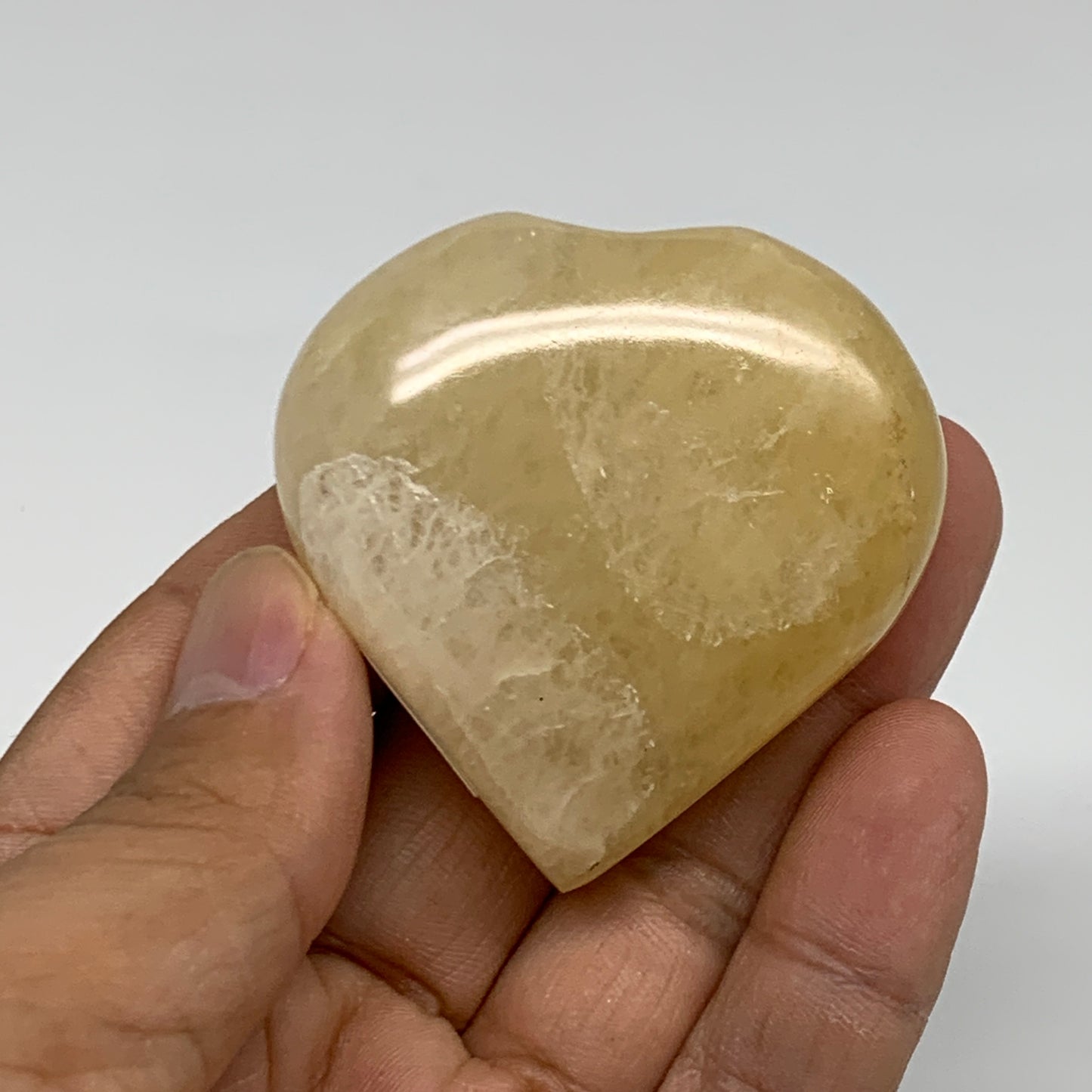 74.9g,2"x2"x0.8" Natural Yellow Aventurine Heart Crystal Stone, B35076