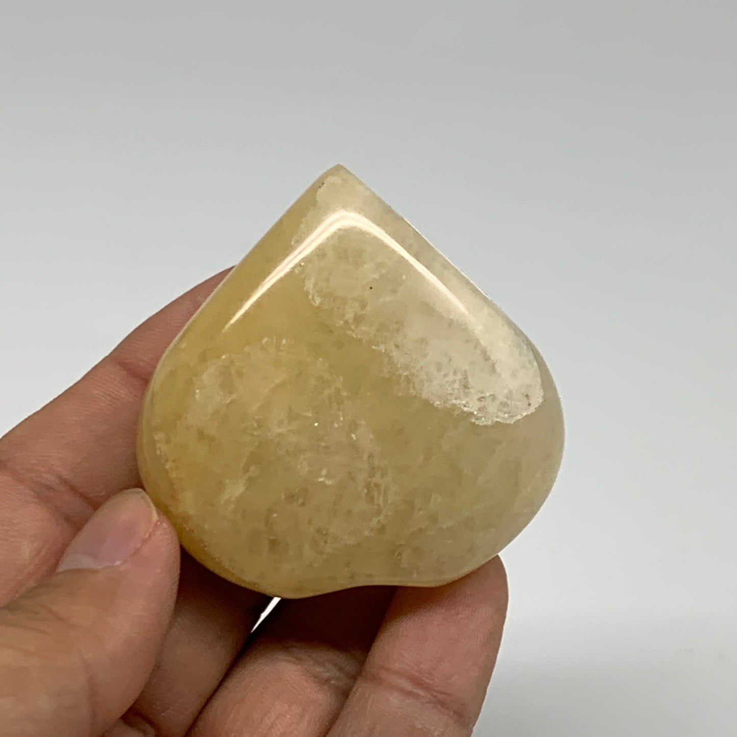 74.9g,2"x2"x0.8" Natural Yellow Aventurine Heart Crystal Stone, B35076