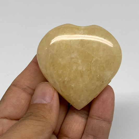 71.7g,2"x2"x0.7" Natural Yellow Aventurine Heart Crystal Stone, B35077