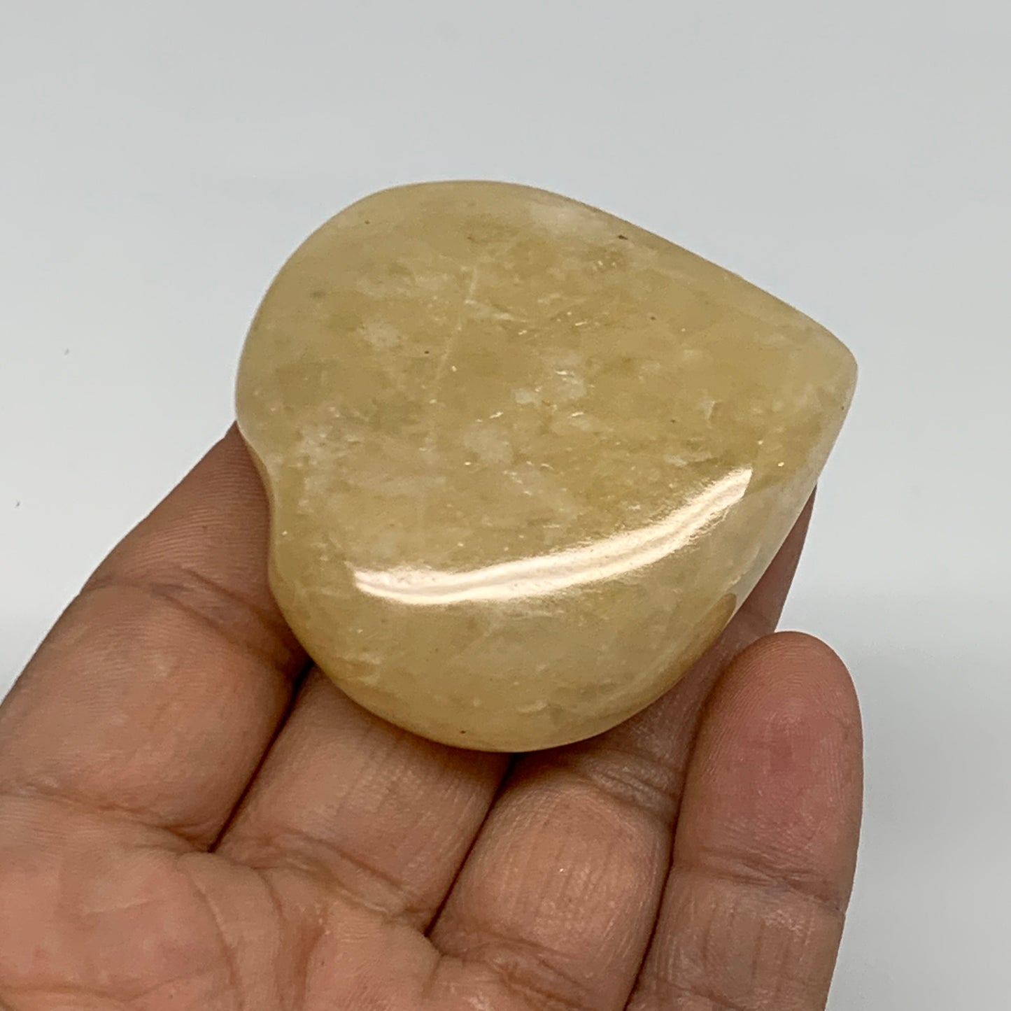 71.7g,2"x2"x0.7" Natural Yellow Aventurine Heart Crystal Stone, B35077