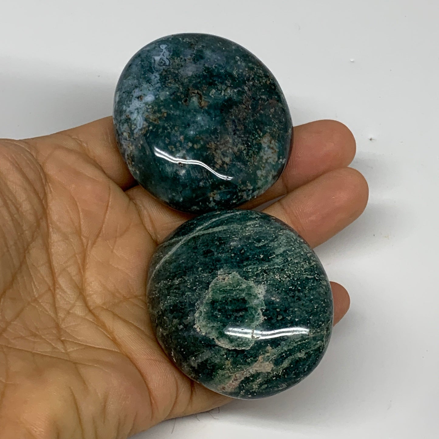 2.2 lbs (1020 Grams), 1.8"-2.2", 13pcs, Wholesale Ocean Jasper Palm-Stone,B30835