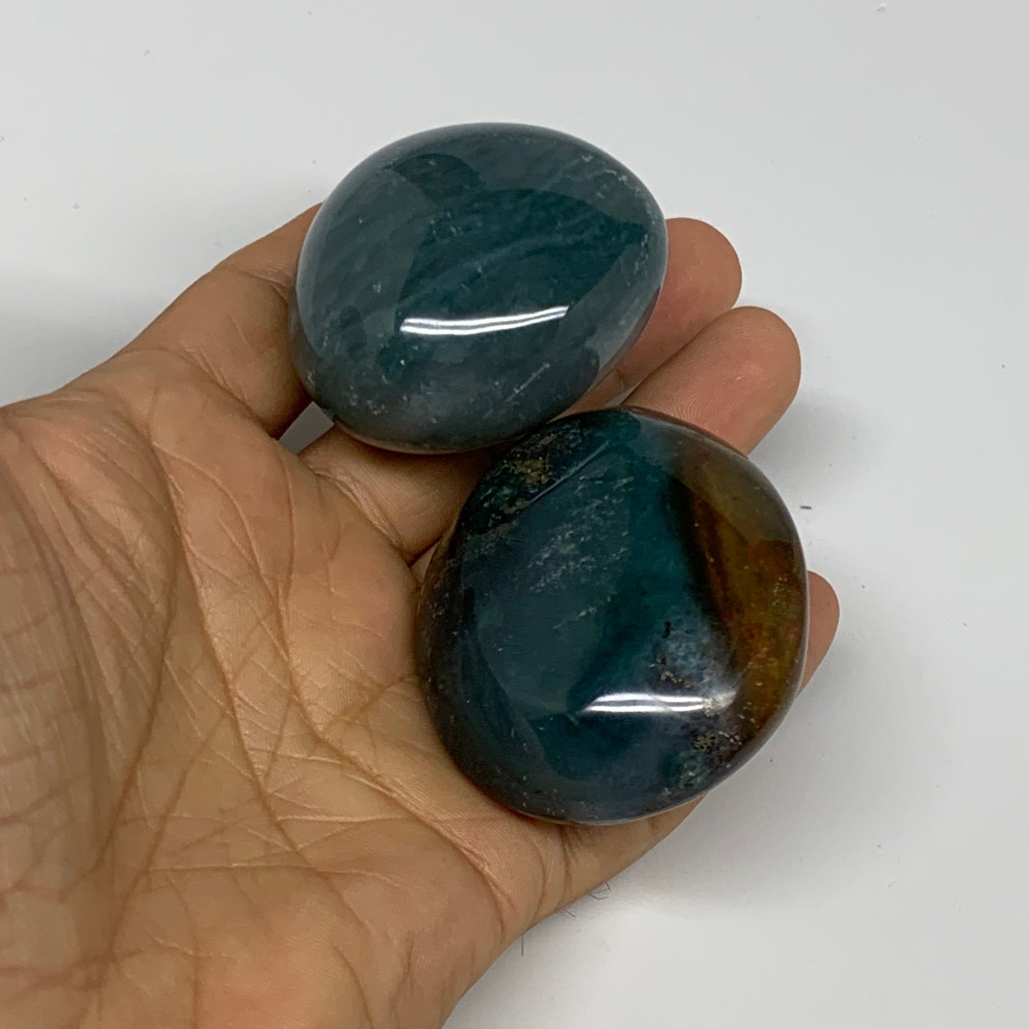 2.2 lbs (1020 Grams), 1.8"-2.2", 13pcs, Wholesale Ocean Jasper Palm-Stone,B30835