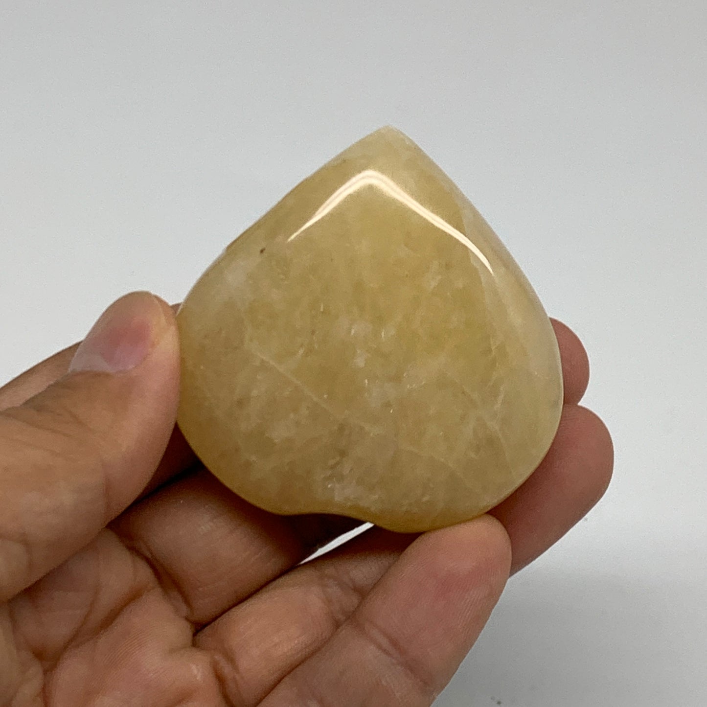 71.7g,2"x2"x0.7" Natural Yellow Aventurine Heart Crystal Stone, B35077