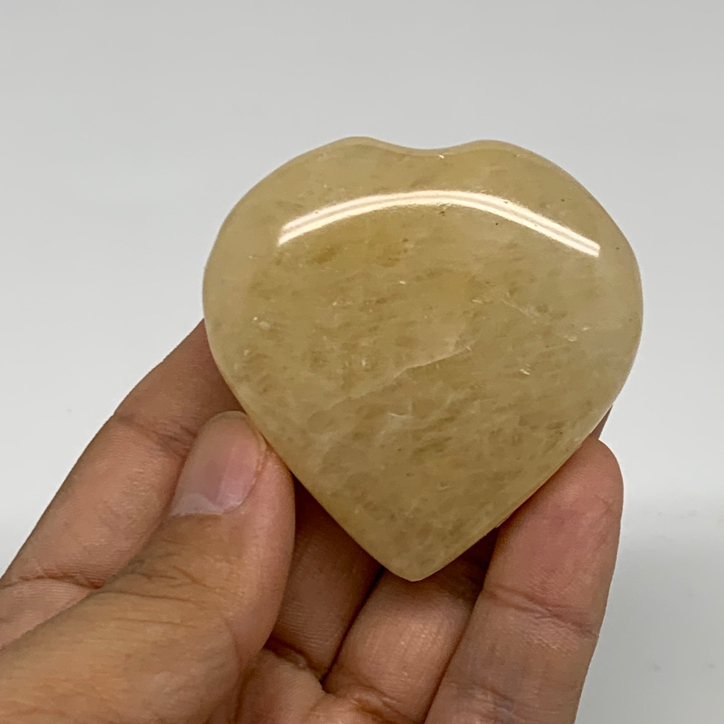 78g,2"x2"x0.8" Natural Yellow Aventurine Heart Crystal Stone, B35078