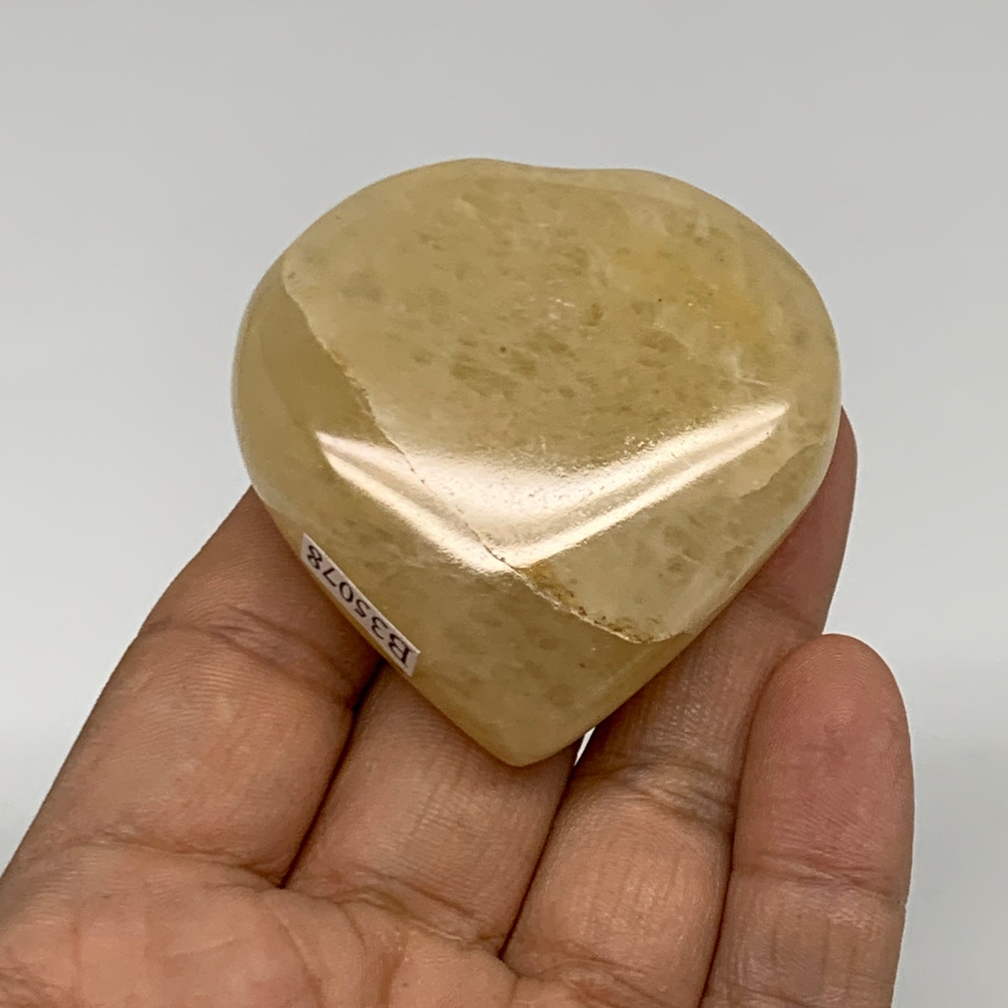 78g,2"x2"x0.8" Natural Yellow Aventurine Heart Crystal Stone, B35078