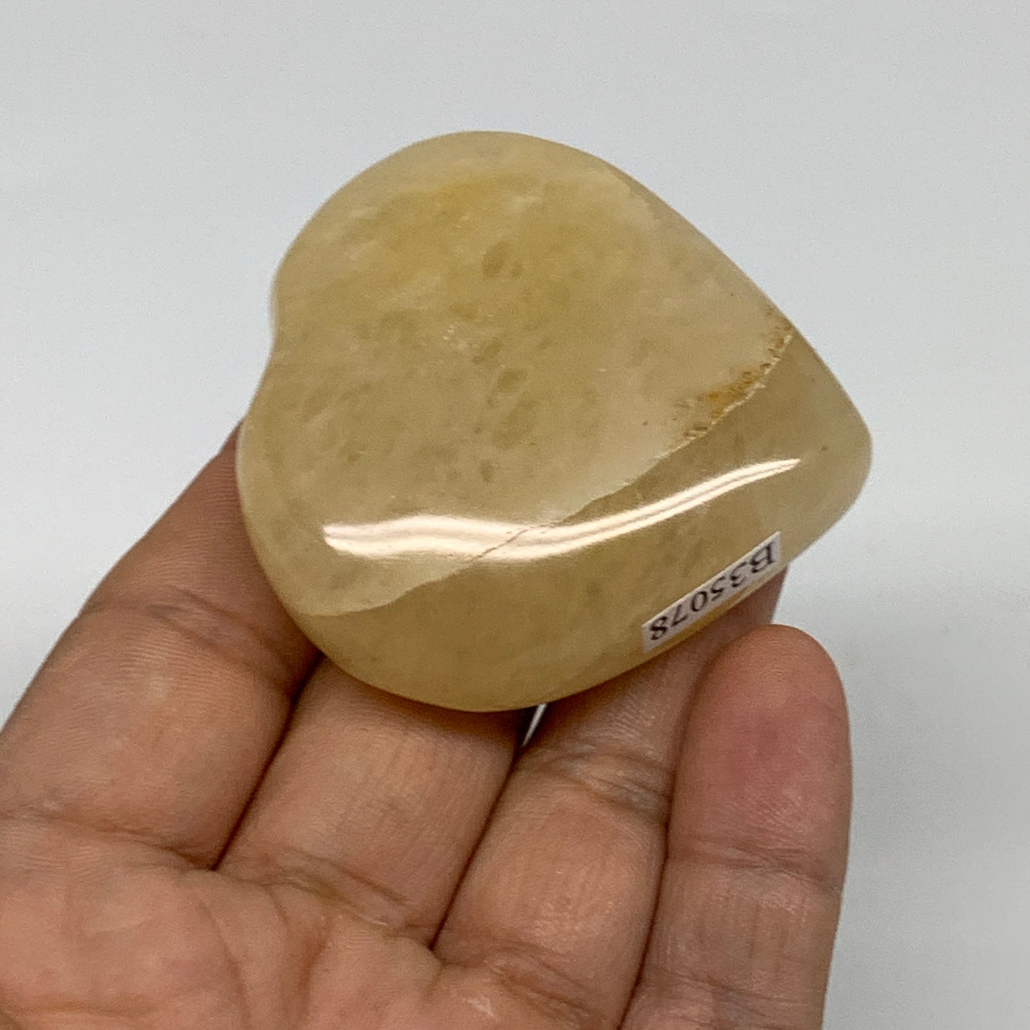 78g,2"x2"x0.8" Natural Yellow Aventurine Heart Crystal Stone, B35078