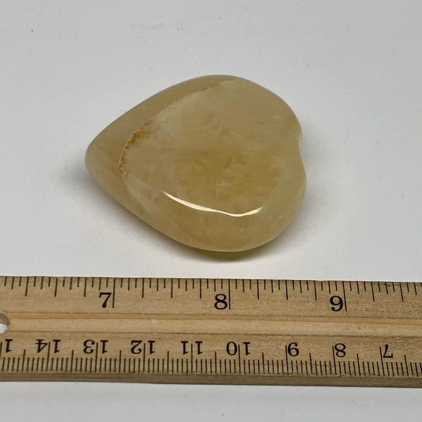 78g,2"x2"x0.8" Natural Yellow Aventurine Heart Crystal Stone, B35078