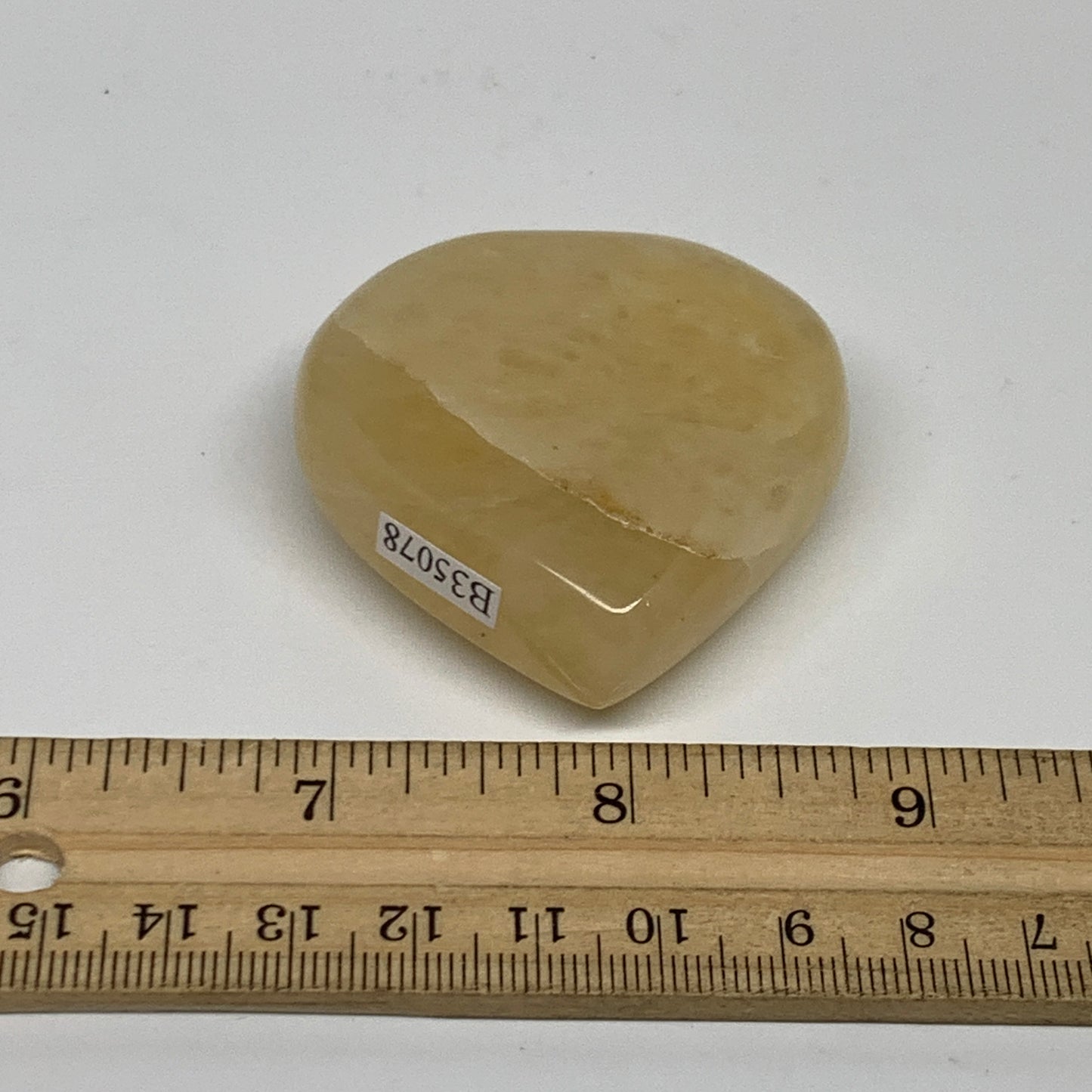 78g,2"x2"x0.8" Natural Yellow Aventurine Heart Crystal Stone, B35078