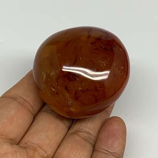 117.5g, 2"x1.9"x1.4", Red Carnelian Palm-Stone Gem Crystal Polished, B28621