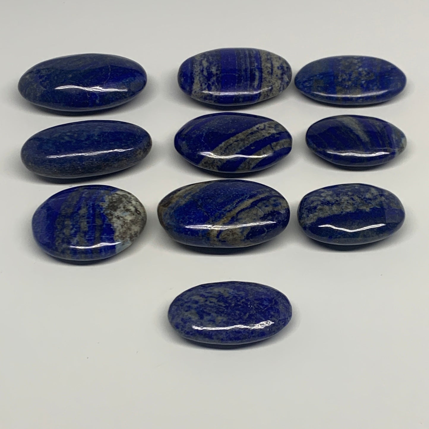 2.2 lb, 2.2"-3.1", 10pcs, Lapis Lazuli Palm-Stone Polished @Afghanistan, B30142