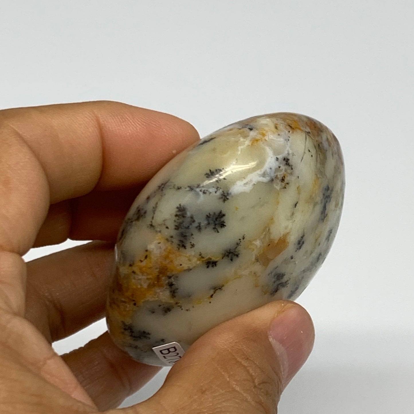 116.2g, 2.3"x2.3"x1.2", Dendrite Opal Palm-Stone Reiki Energy Crystal, B27841