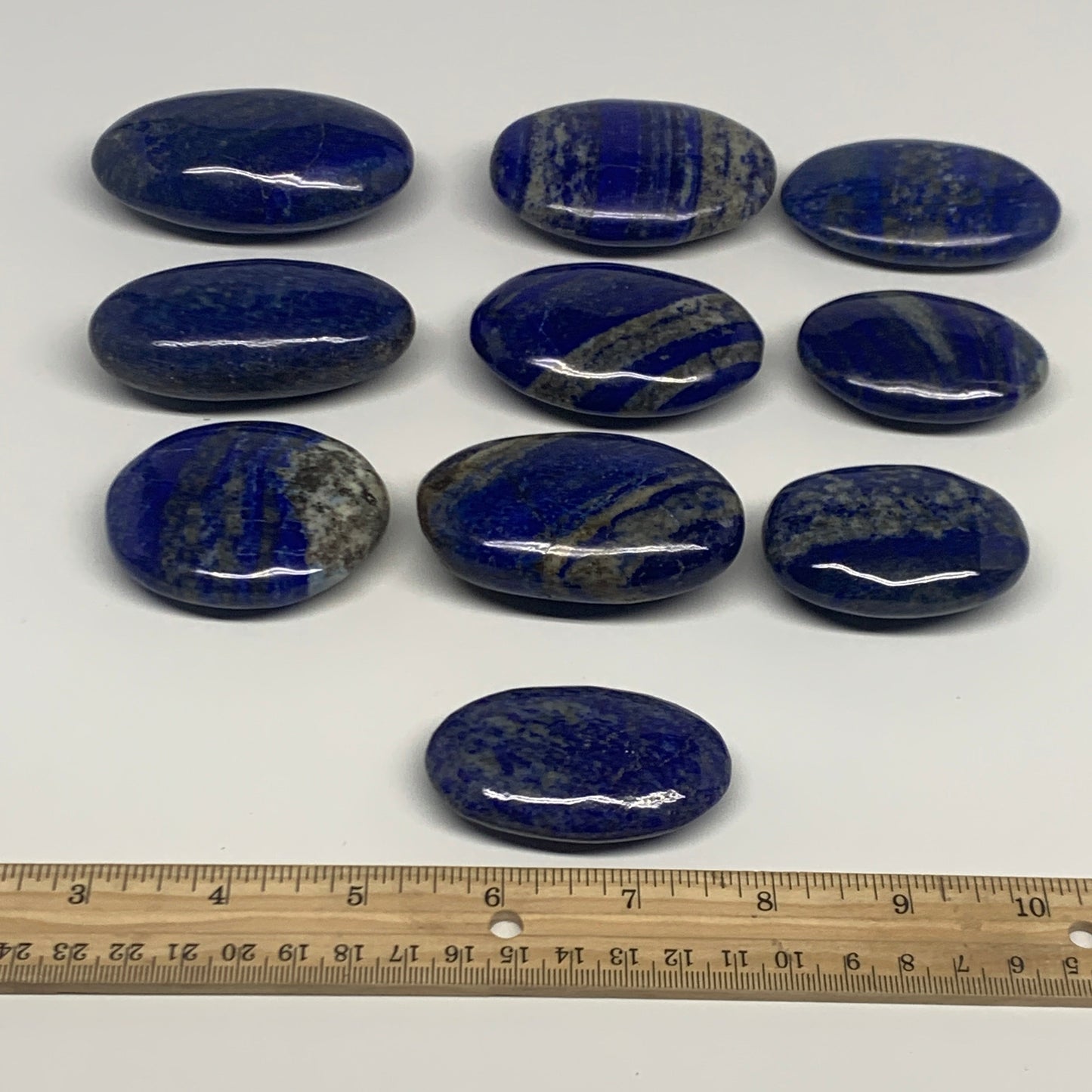 2.2 lb, 2.2"-3.1", 10pcs, Lapis Lazuli Palm-Stone Polished @Afghanistan, B30142