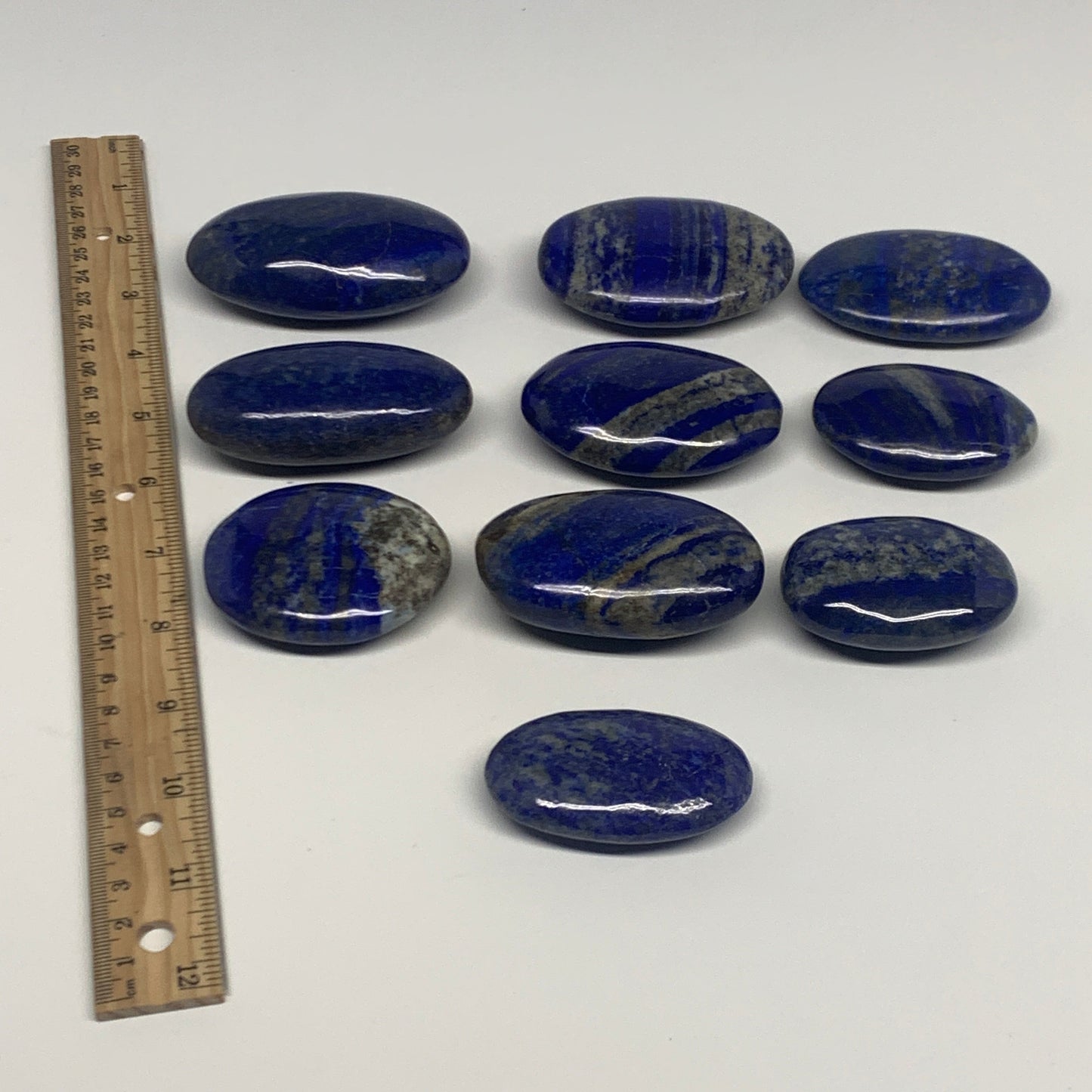 2.2 lb, 2.2"-3.1", 10pcs, Lapis Lazuli Palm-Stone Polished @Afghanistan, B30142