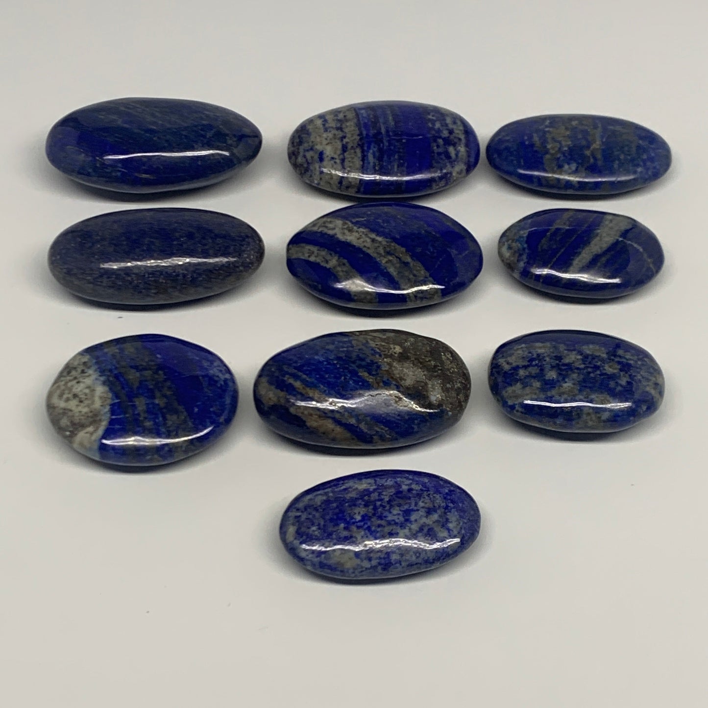 2.2 lb, 2.2"-3.1", 10pcs, Lapis Lazuli Palm-Stone Polished @Afghanistan, B30142