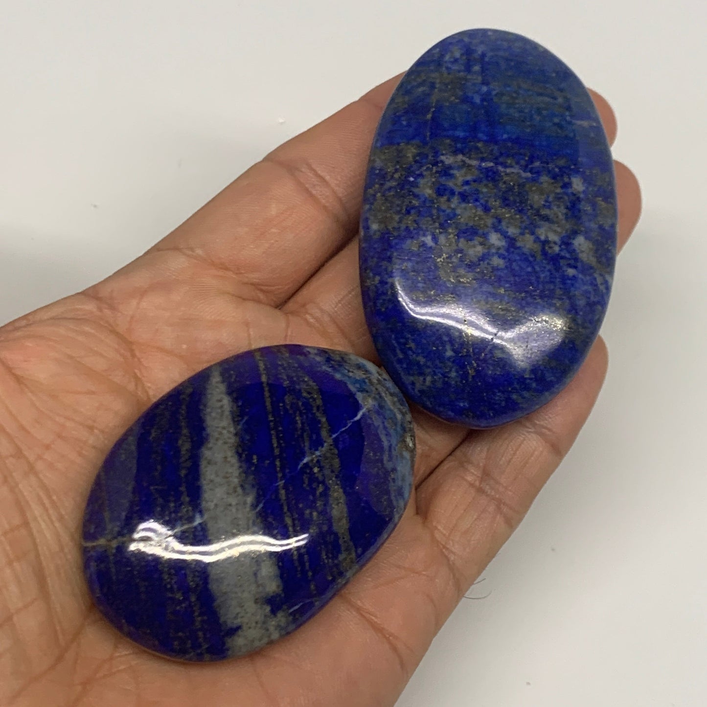 2.2 lb, 2.2"-3.1", 10pcs, Lapis Lazuli Palm-Stone Polished @Afghanistan, B30142