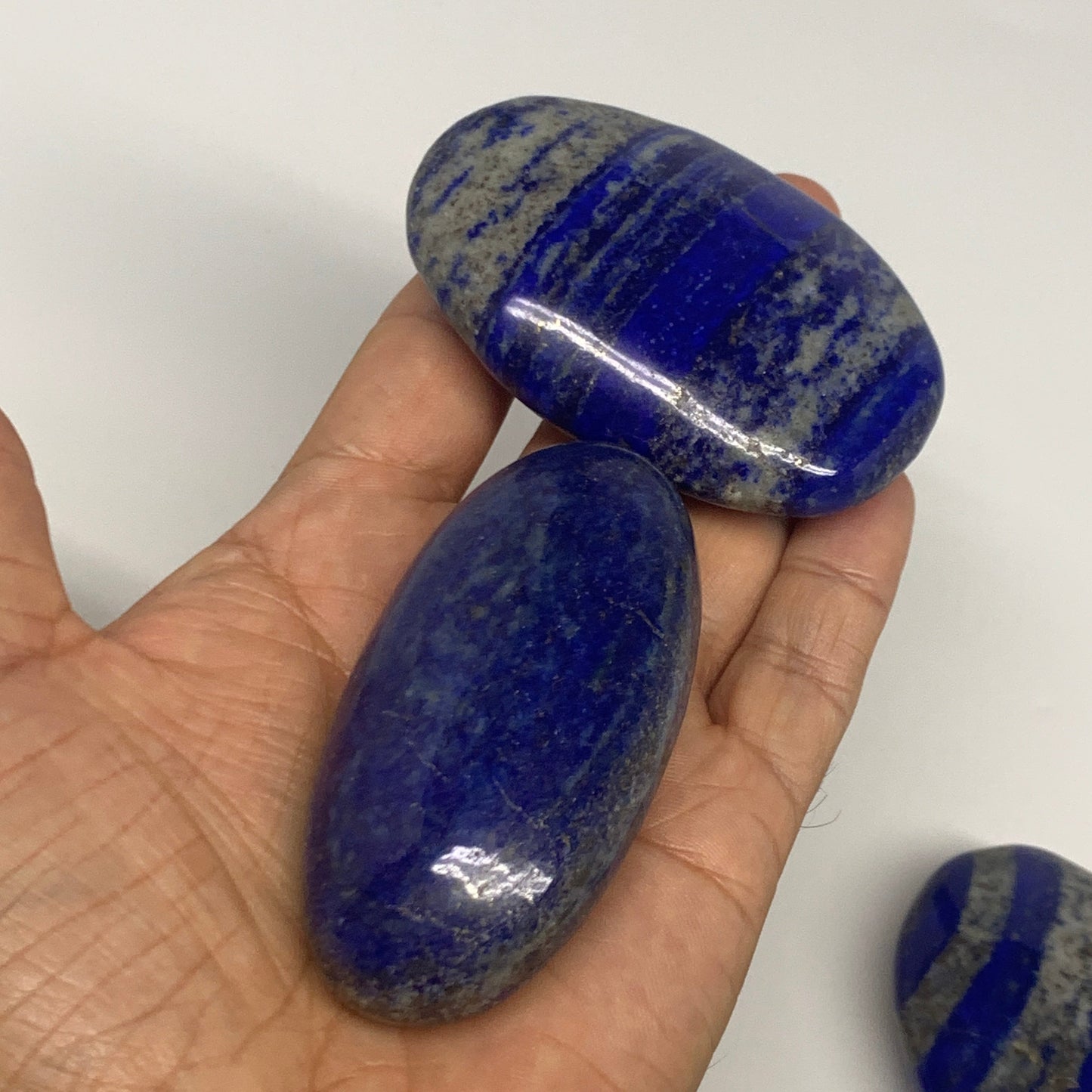 2.2 lb, 2.2"-3.1", 10pcs, Lapis Lazuli Palm-Stone Polished @Afghanistan, B30142