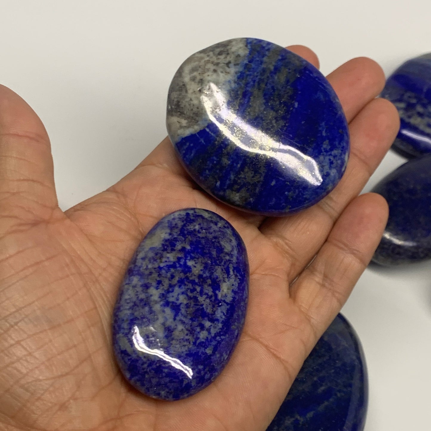 2.2 lb, 2.2"-3.1", 10pcs, Lapis Lazuli Palm-Stone Polished @Afghanistan, B30142