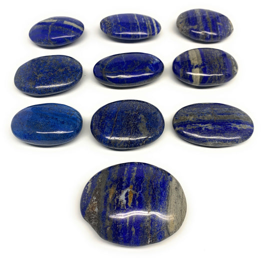 2.28 lb, 2.3"-2.9", 10pcs, Lapis Lazuli Palm-Stone Polished @Afghanistan, B30143