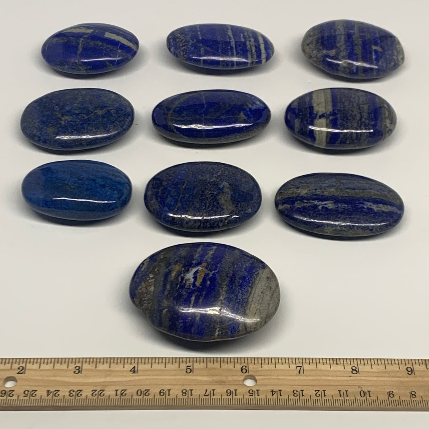 2.28 lb, 2.3"-2.9", 10pcs, Lapis Lazuli Palm-Stone Polished @Afghanistan, B30143