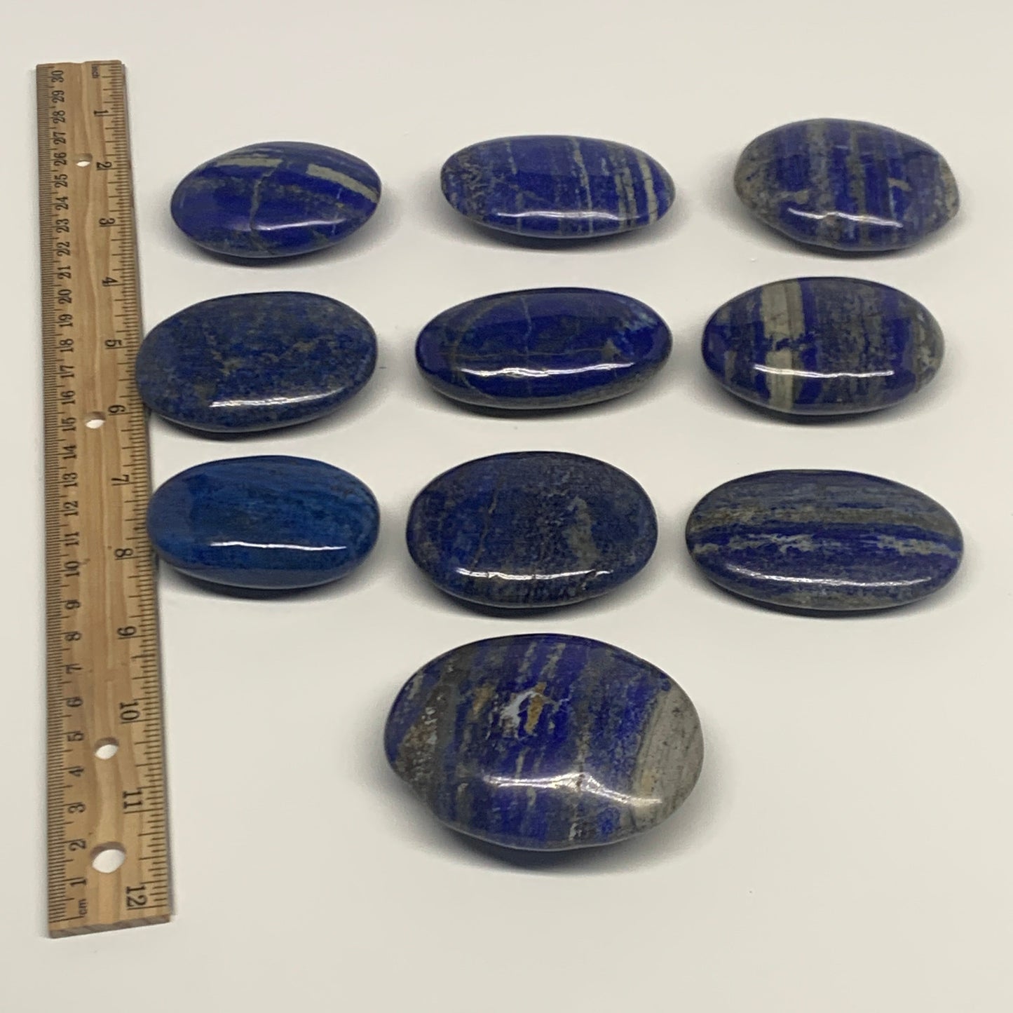 2.28 lb, 2.3"-2.9", 10pcs, Lapis Lazuli Palm-Stone Polished @Afghanistan, B30143